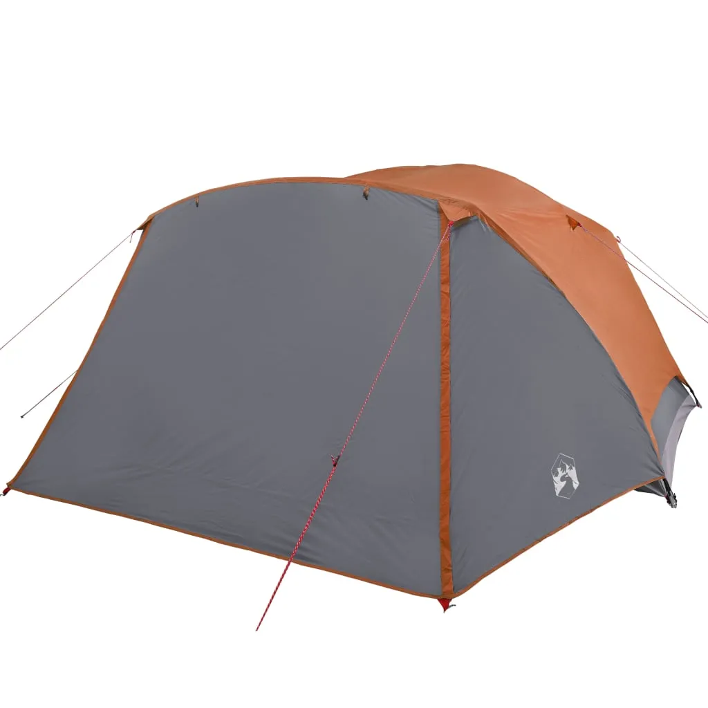 vidaXL Camping Tent with Porch 4-Person Grey and Orange Waterproof