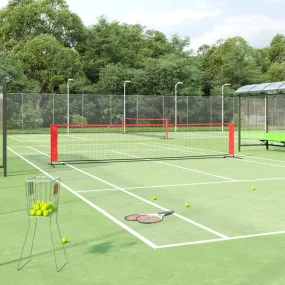 vidaXL Tennis Net Black and Red 500x100x87 cm Polyester