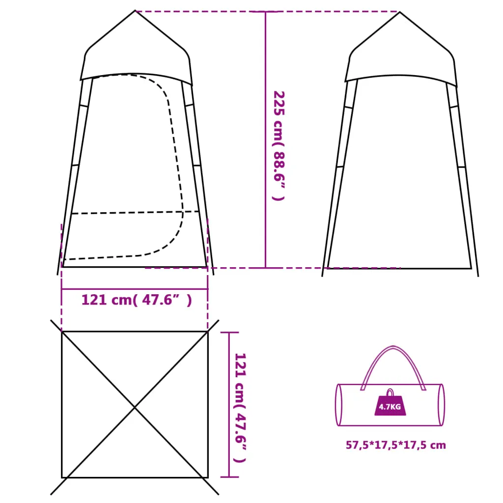 vidaXL Toilet Tent Green Waterproof