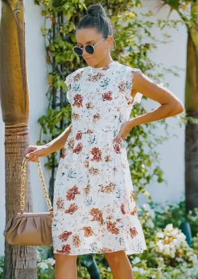 Vintage Floral Ruffle Dress