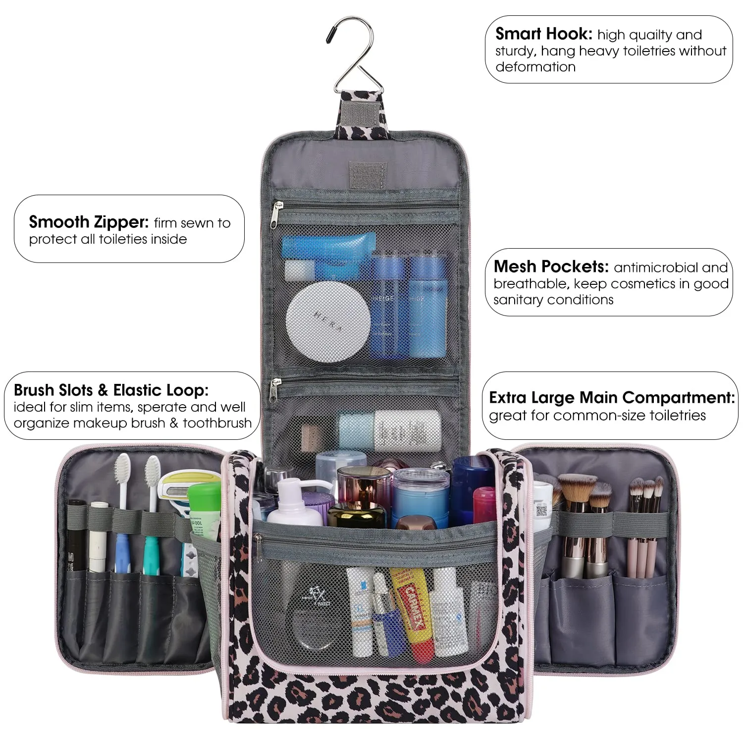 WANDF Large Hanging Travel Cosmetic Toiletry Bag - WF5137