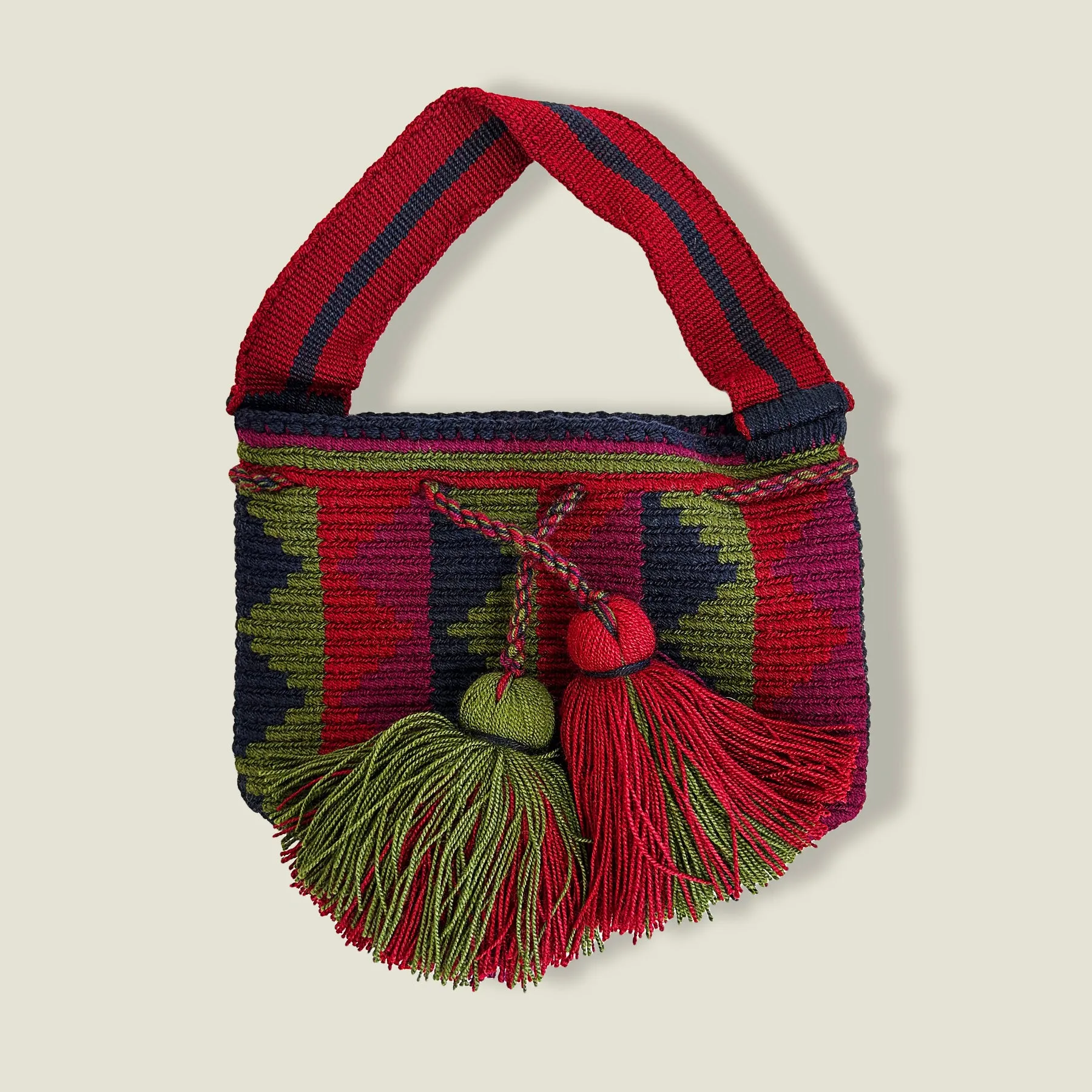 Wayuu Mini Chequered Bucket Bag