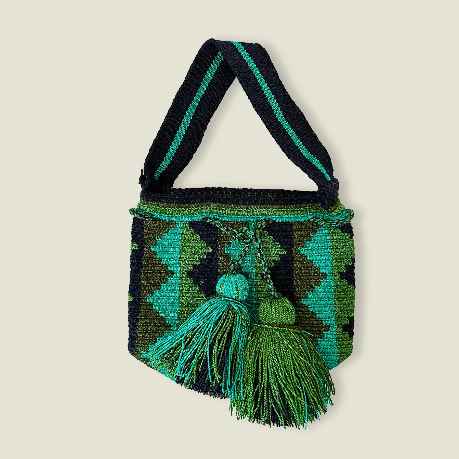 Wayuu Mini Chequered Bucket Bag