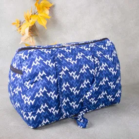 Weekender Travel Bag Blue Colour with White Prints,