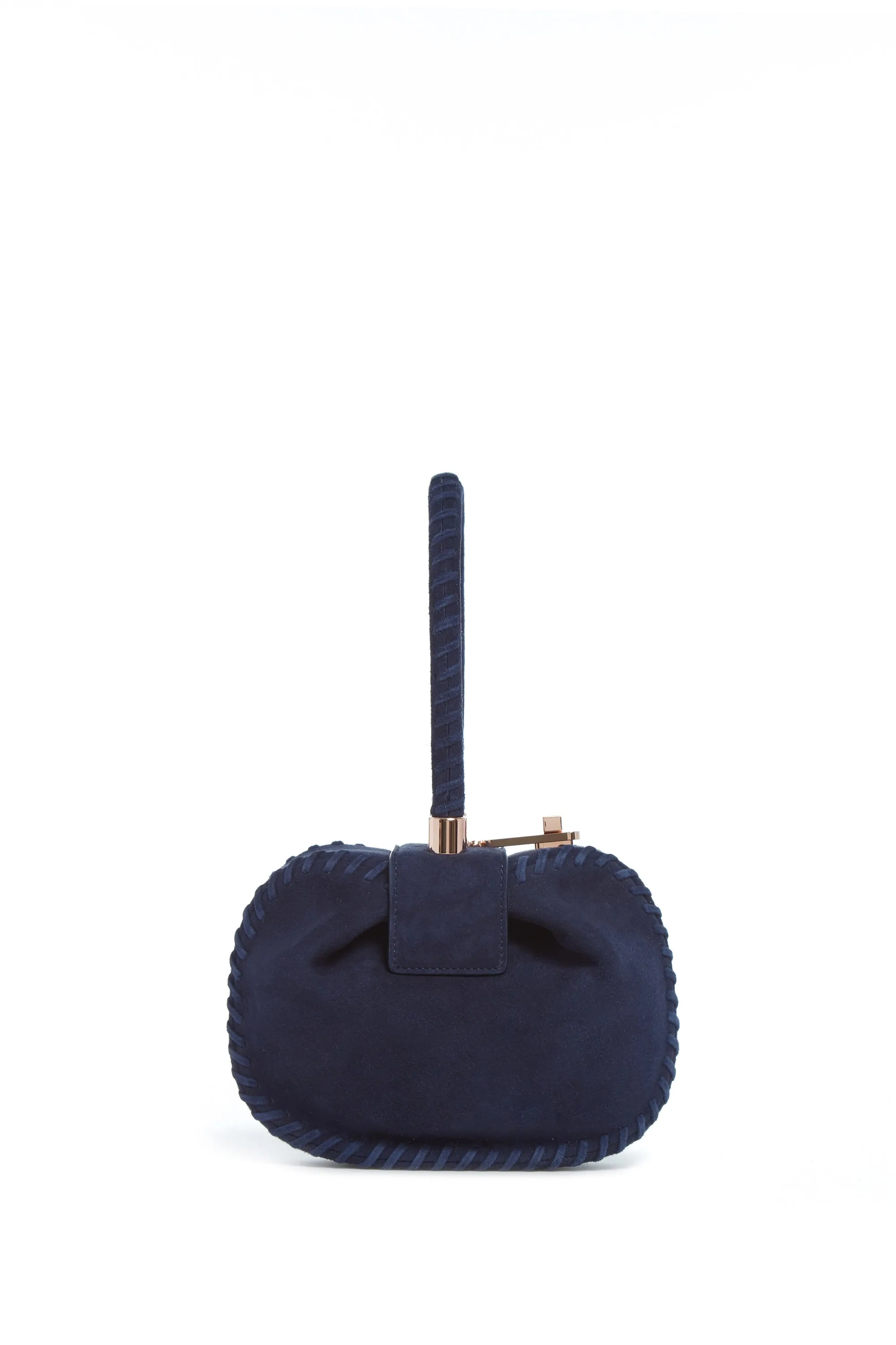 Whipstitch Demi Bag in Navy Suede