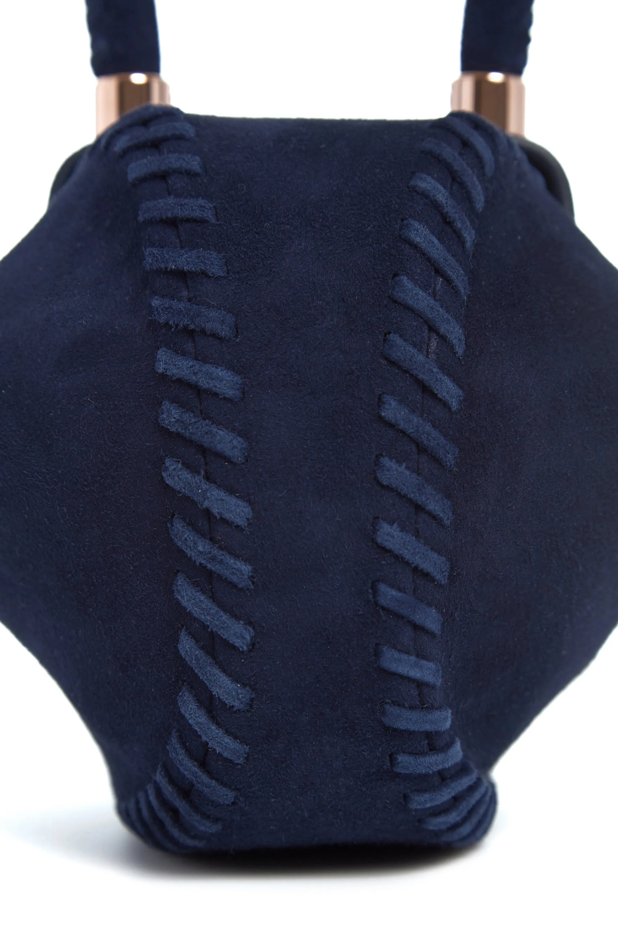 Whipstitch Demi Bag in Navy Suede