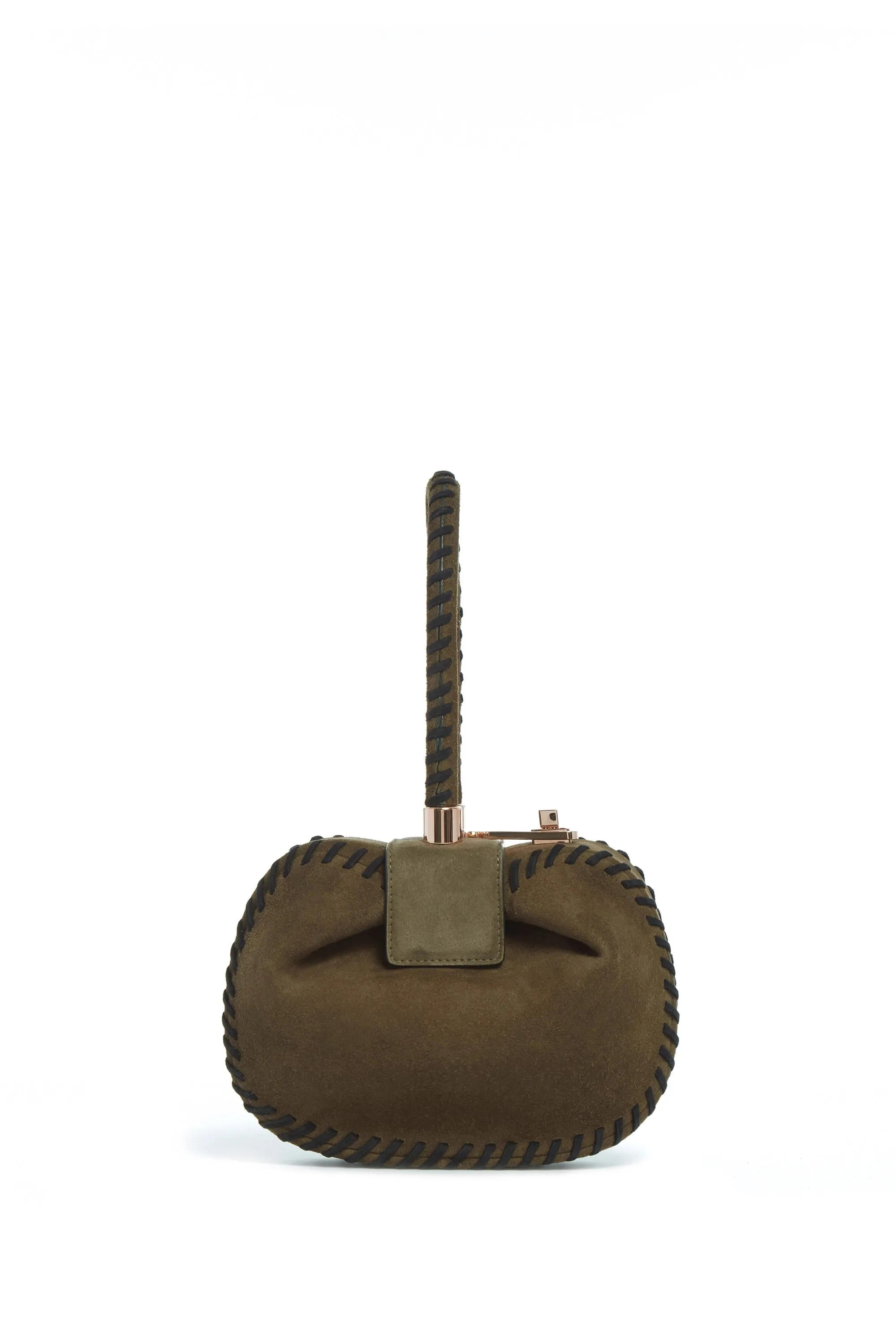 Whipstitch Demi Bag in Olive Suede