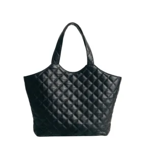 Womens Large Quilted Leather Tote Bag