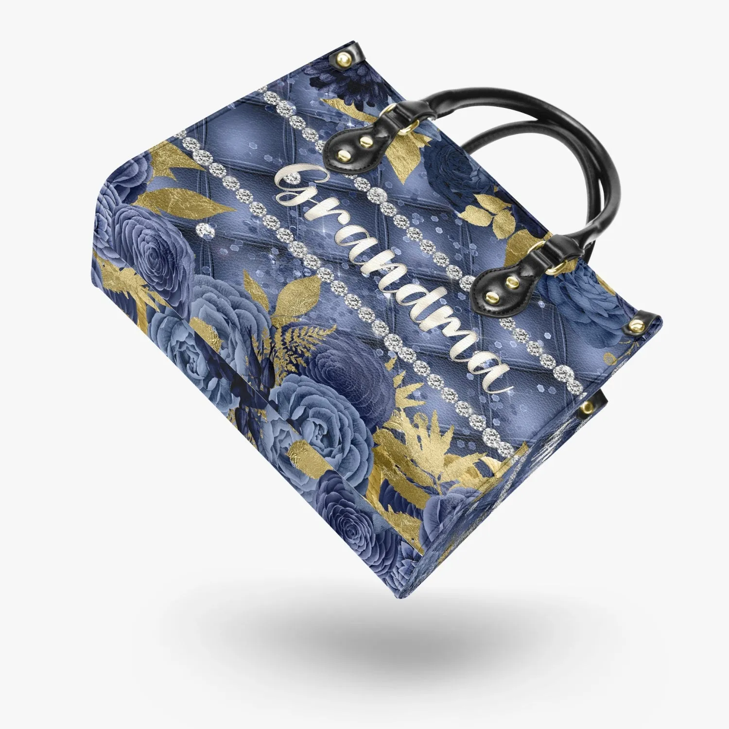 Women's Tote Bag - Navy Floral - Grandma