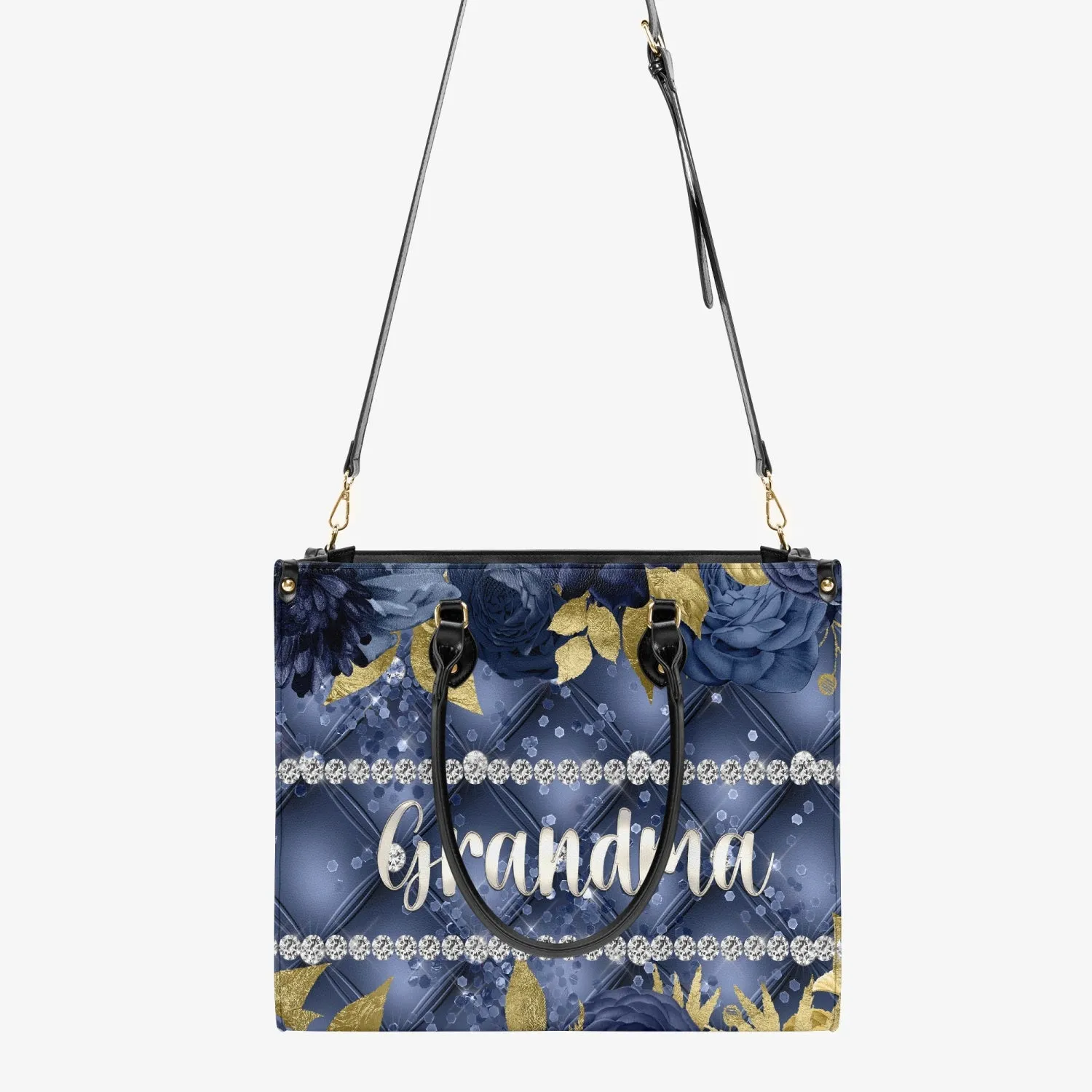 Women's Tote Bag - Navy Floral - Grandma