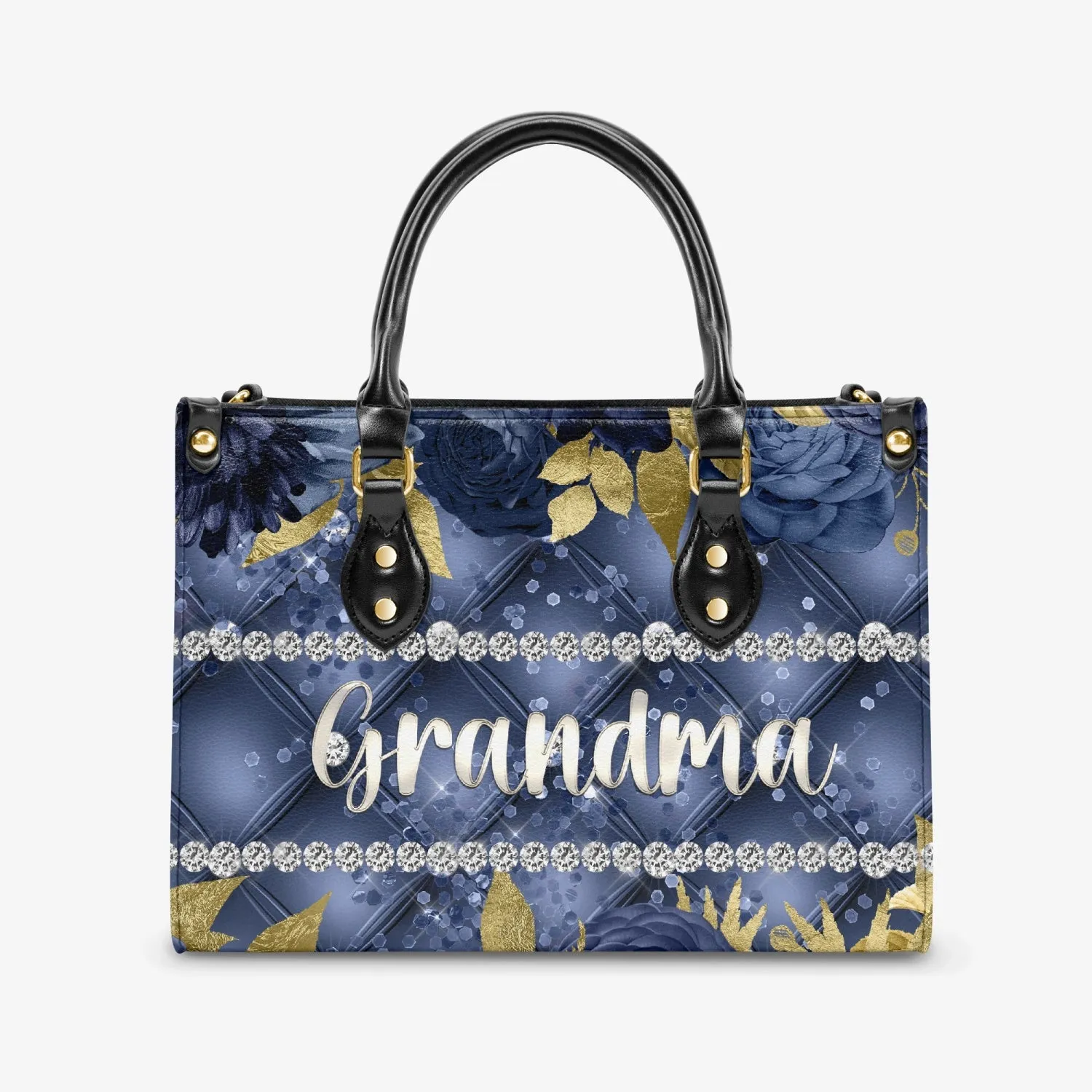 Women's Tote Bag - Navy Floral - Grandma