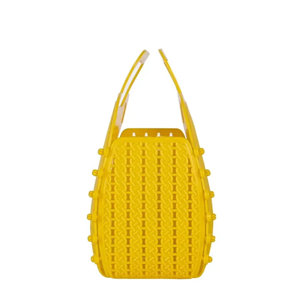 Yellow Foldable Mini Plastic Women's Tote Bag