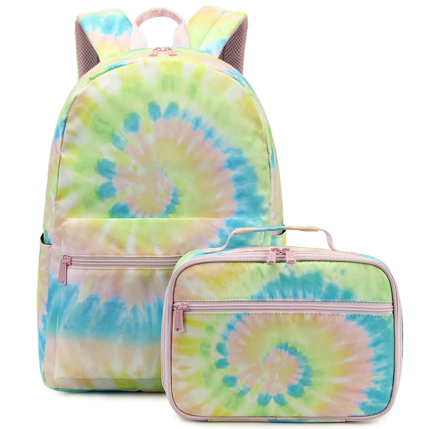 Yellow Spiral Swirl Tie Dye School Bag Backpack