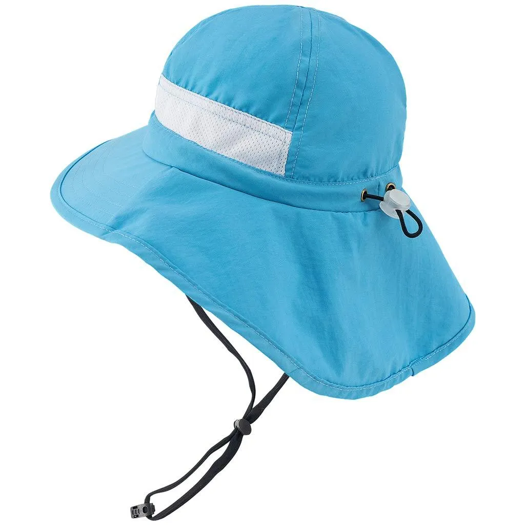 Youth UPF 50  Sun Hat with Wide Brim Neck Flap Mesh Vent