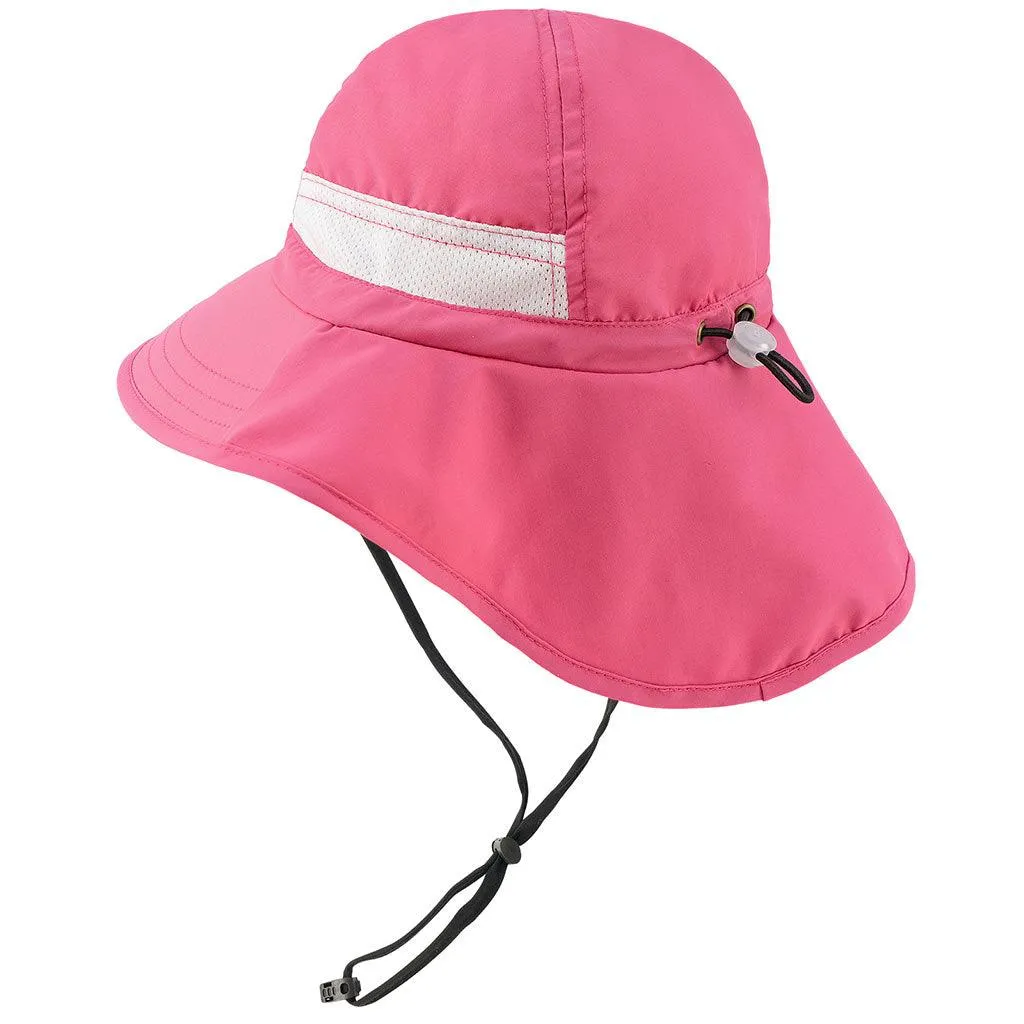 Youth UPF 50  Sun Hat with Wide Brim Neck Flap Mesh Vent