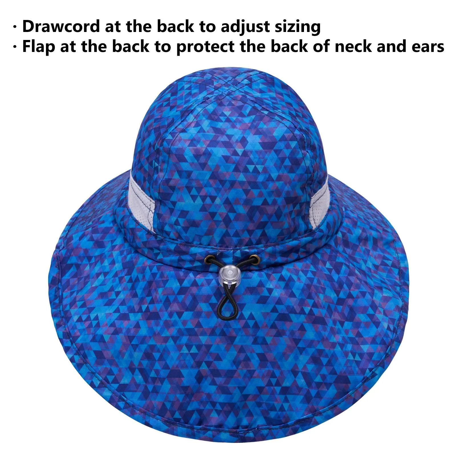 Youth UPF 50  Sun Hat with Wide Brim Neck Flap Mesh Vent